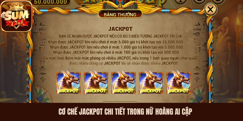 Cơ chế Jackpot chi tiết trong Nữ Hoàng Ai Cập